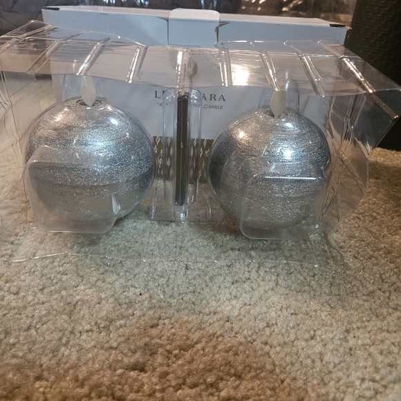 Luminara Silver Glitter Candles - Picture 1 of 3
